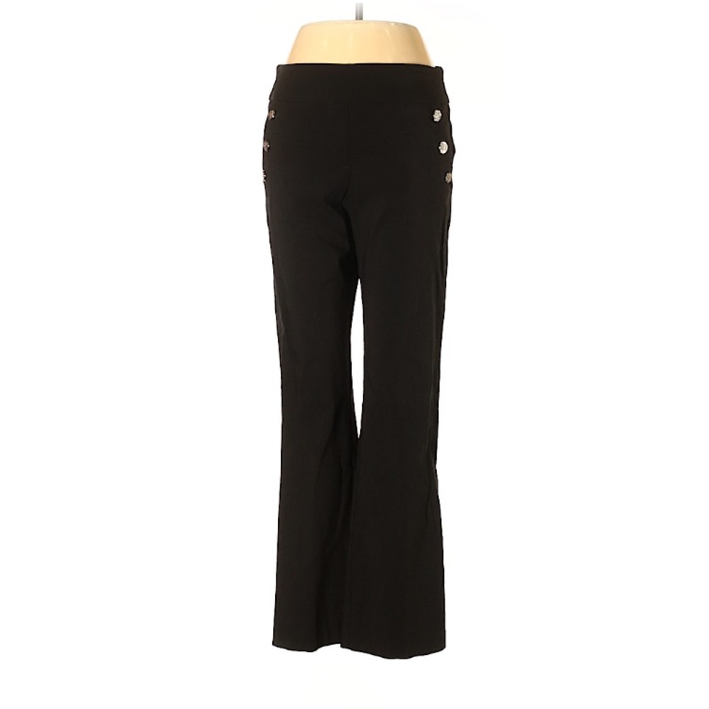 Roz & Ali Slip On Navy Button Detail Dress Pants
